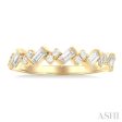 1 3 ctw Zigzag Scatter Baguette and Round Cut Diamond Fashion Band in 14K Yellow Gold Discount