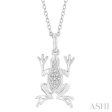 1 20 ctw Amphibian Round Cut Diamond Petite Fashion Pendant With Chain in 10K White Gold Online Hot Sale