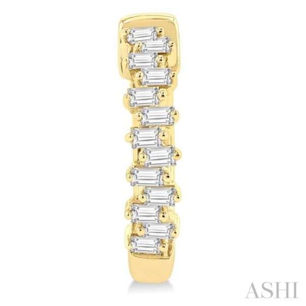 1 3 ctw Petite Scatter Baguette Cut Diamond Fashion Huggies in 10K Yellow Gold Discount