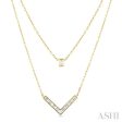 1 2 ctw Chevron Baguette and Princess Cut Diamond Layered Necklace in 14K Yellow Gold Supply