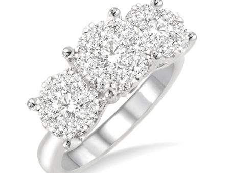 1 1 2 Ctw Lovebright Round Cut Diamond Ring in 14K White Gold Hot on Sale