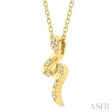 1 20 Ctw Snake Petite Round Cut Diamond Fashion Pendant With Chain in 10K Yellow Gold For Cheap