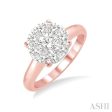 1 3 Ctw Lovebright Round Cut Diamond Ring in 14K Rose and White Gold on Sale