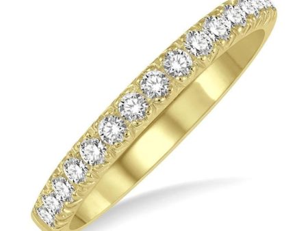 1 3 ctw 15Stones Round Cut Diamond Wedding Band in 14K Yellow Gold Discount