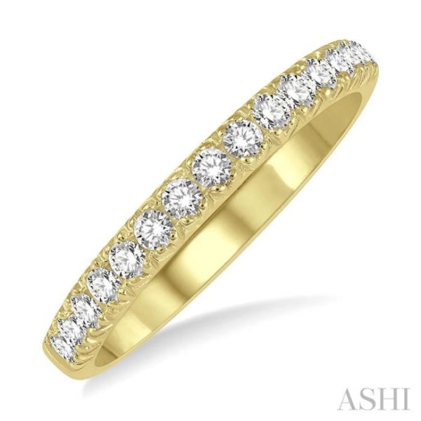 1 3 ctw 15Stones Round Cut Diamond Wedding Band in 14K Yellow Gold Discount