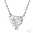 1 4 Ctw Lovebright Diamond Heart Necklace in 14K White Gold Online now