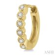 1 10 Ctw Round Cut Diamond Huggie Earrings in 14K Yellow Gold Fashion