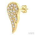 1 10 ctw Petite Angel Wings Round Cut Diamond Fashion Stud Earring in 10K Yellow Gold Online