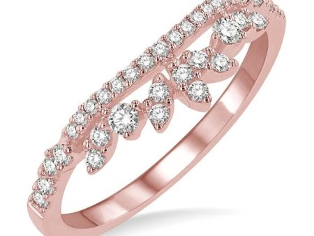 1 3 ctw Alternating Marquise and Circular Mount Round Cut Diamond Curved Band in 14K Rose Gold Discount