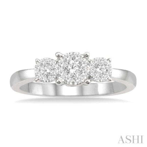 1 3 Ctw Lovebright Round Cut Diamond Ring in 14K White Gold Discount