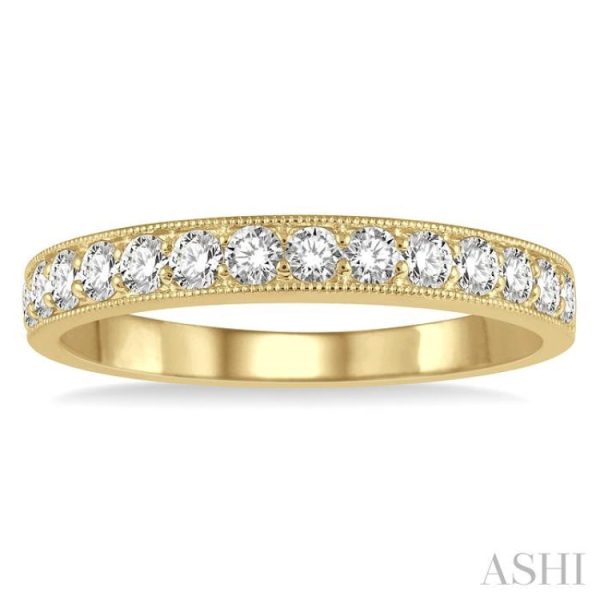 1 2 ctw Round Cut Diamond Wedding Band in 14K Yellow Gold Online Hot Sale