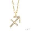 1 10 Ctw Sagittarius Round Cut Diamond Zodiac Pendant With Chain in 10K Yellow Gold Online now