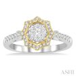 1 3 ctw Star Shape Lovebright Round Cut Diamond Ring in 14K White and Yellow Gold Online now