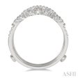 1 2 ctw Pod Accent Crown Round Cut Diamond Insert Ring in 14K White Gold Sale