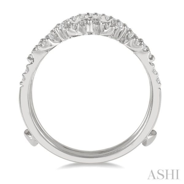 1 2 ctw Pod Accent Crown Round Cut Diamond Insert Ring in 14K White Gold Sale