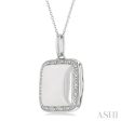 1 10 Ctw Square Shape Round Cut Diamond Keepsake Locket Pendant With Chain in Sterling Silver Cheap