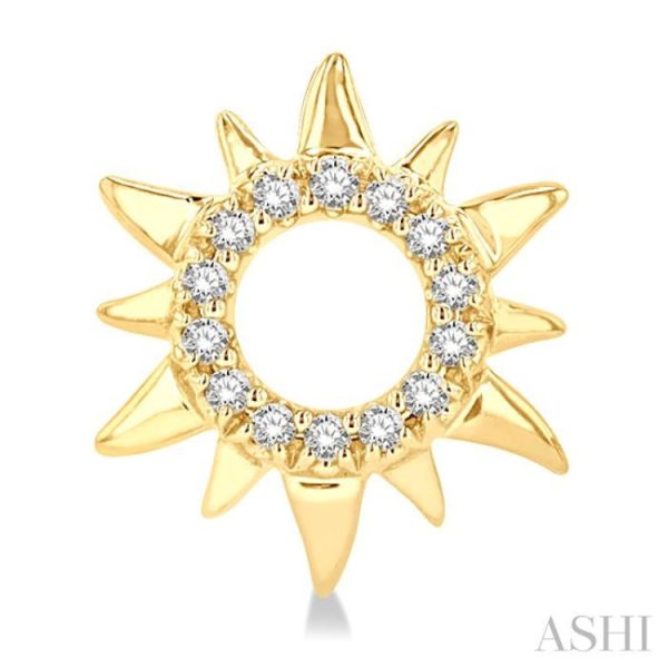 1 10 ctw Petite Sun Round Cut Diamond Fashion Stud Earring in 10K Yellow Gold Online Hot Sale