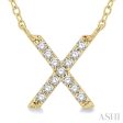 1 20 Ctw Initial  X  Round Cut Diamond Pendant With Chain in 14K Yellow Gold Online Hot Sale