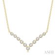 1 2 Ctw Chevron Round Cut Diamond Necklace in 14K Yellow Gold Discount