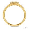 1 10 Ctw Clover Charm Round Cut Diamond Petite Fashion Ring in 14K Yellow Gold Fashion