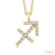 1 10 Ctw Sagittarius Round Cut Diamond Zodiac Pendant With Chain in 10K Yellow Gold Online now