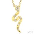 1 20 Ctw Snake Petite Round Cut Diamond Fashion Pendant With Chain in 10K Yellow Gold For Cheap