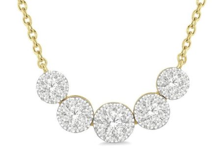 1 2 Ctw Round Cut Diamond Lovebright Necklace in 14K Yellow and White Gold Online