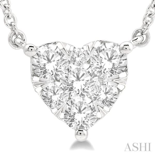 1 2 Ctw Lovebright Diamond Heart Necklace in 14K White Gold Online