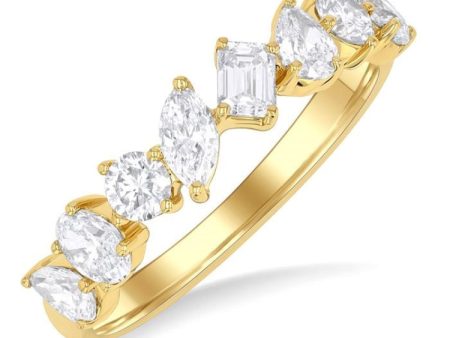 1 1 10 ctw Mixed Shape Diamond Fashion Ring in 14K Yellow Gold Fashion