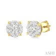 1 2 Ctw Lovebright Round Cut Diamond Stud Earrings in 14K Yellow and White Gold on Sale