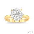 1 2 Ctw Lovebright Round Cut Diamond Ring in 14K Yellow and White Gold For Cheap