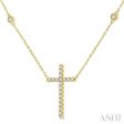 1 2 ctw Cross Pendant Round Cut Diamond Fashion Station Necklace in 10K Yellow Gold Cheap