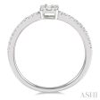 1 4 Ctw Cushion Shape Baguette and Round Cut Diamond Fashion Promise Ring in 14K White Gold Sale