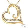 1 10 Ctw Round Cut Diamond Heart Pendant in 10K Yellow Gold with Chain Sale