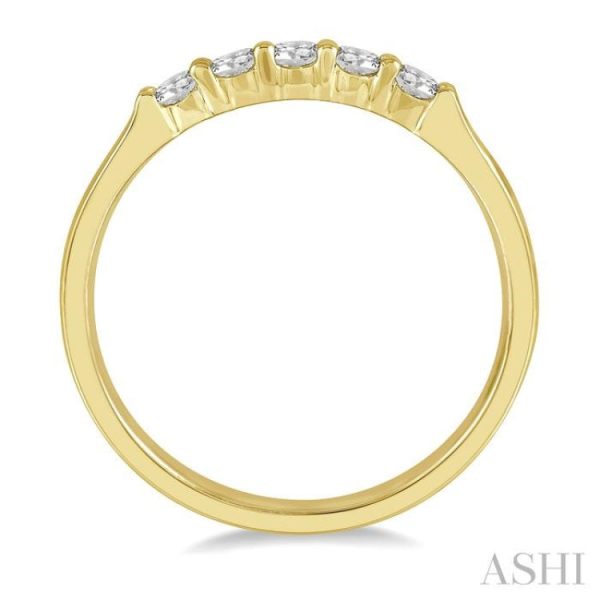 1 4 ctw 5 Stone Round Cut Diamond Wedding Band in 14K Yellow Gold Supply