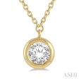 1 3 ctw Round Cut Diamond Necklace in 14K yellow Gold For Discount