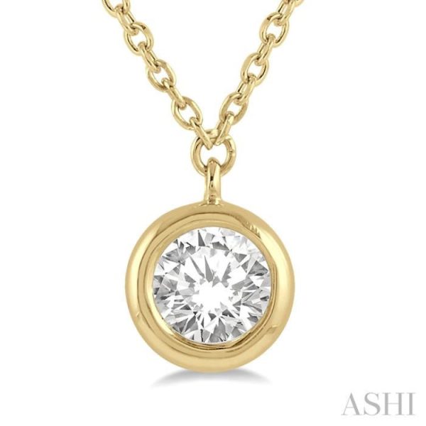 1 3 ctw Round Cut Diamond Necklace in 14K yellow Gold For Discount