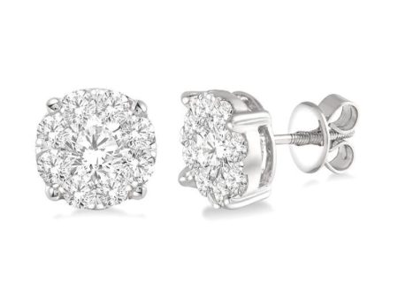 1 1 2 Ctw Lovebright Round Cut Diamond Stud Earrings in 14K White Gold Supply