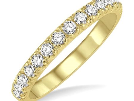 1 2 ctw 15Stones Round Cut Diamond Wedding Band in 14K Yellow Gold Sale