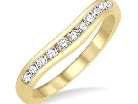 1 3 Ctw Round Cut Diamond Inlay Wedding Band in 14K Yellow Gold Supply