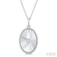 1 20 ctw Oval Medallion Round Cut Diamond Pendant With Chain in Sterling Silver Online Sale