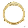 1 2 Ctw Pointed Arch Round Cut Diamond Insert Ring in 14K Yellow Gold Fashion