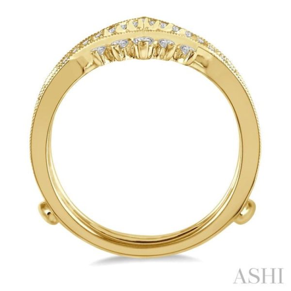 1 2 Ctw Pointed Arch Round Cut Diamond Insert Ring in 14K Yellow Gold Fashion