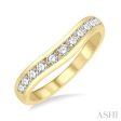 1 2 Ctw Round Cut Diamond Inlay Wedding Band in 14K Yellow Gold Online now