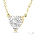 1 2 Ctw Lovebright Diamond Heart Necklace in 14K Yellow and White Gold Cheap