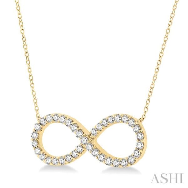 1 2 Ctw Round Cut Diamond Infinity Necklace in 14K Yellow Gold Online now