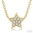 1 10 Ctw Star Round Cut Diamond Petite Fashion Pendant With Chain in 14K Yellow Gold Online now