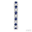 1 10 ctw Petite 1.35 MM Sapphire and Round Cut Diamond Precious Fashion Huggies in 10K White Gold Supply