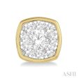 1 3 ctw Cushion Shape Round Cut Diamond Lovebright Bezel Stud Earring in 14K Yellow and White Gold Online Hot Sale