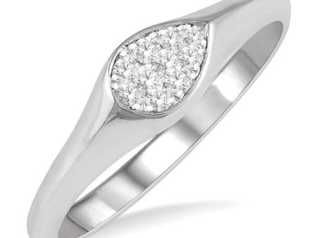 1 10 ctw Pear Shape Lovebright Diamond Ring in 14K White Gold Discount